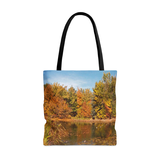 Autumn Duck Pond Tote Bag