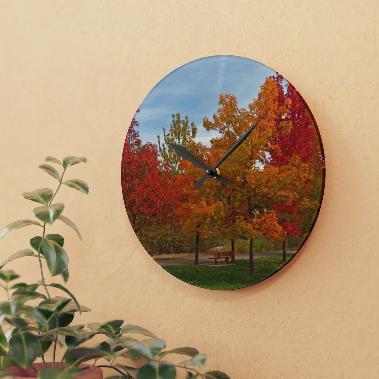 Autumn Serenity Acrylic Wall Clock