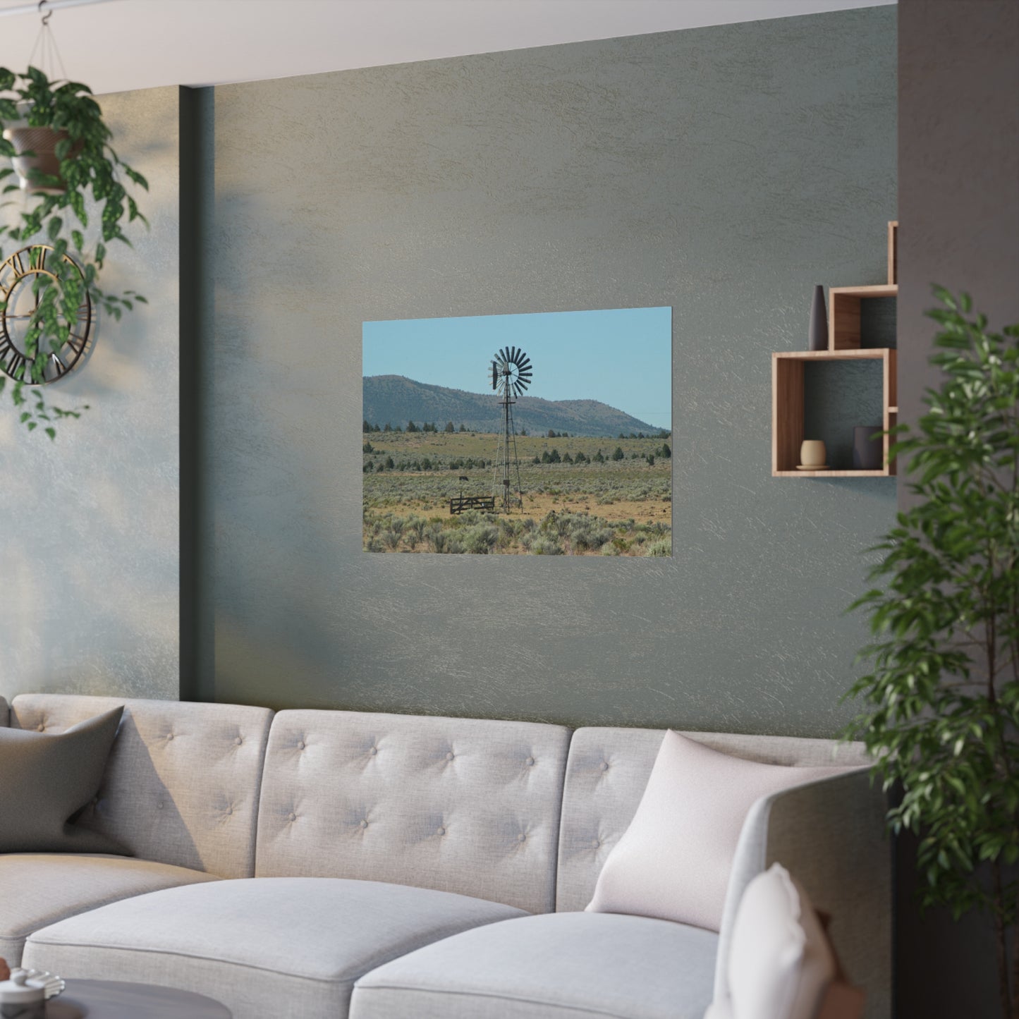 High Desert Windmill Satin Posters