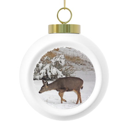 Winter Deer Christmas Ball Ornament