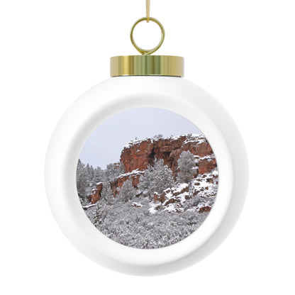 Winter Cliff Christmas Ball Ornament