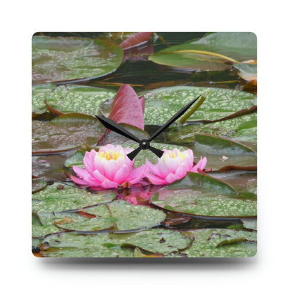 Water Lilies Acrylic Wall Clock