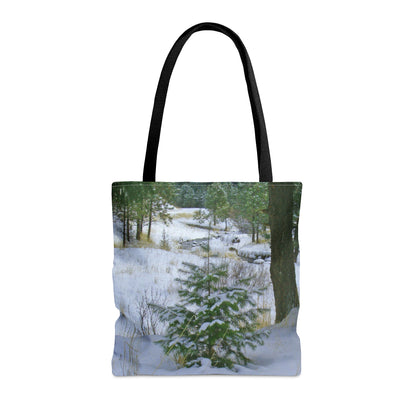 Christmas Tree Creek Tote Bag