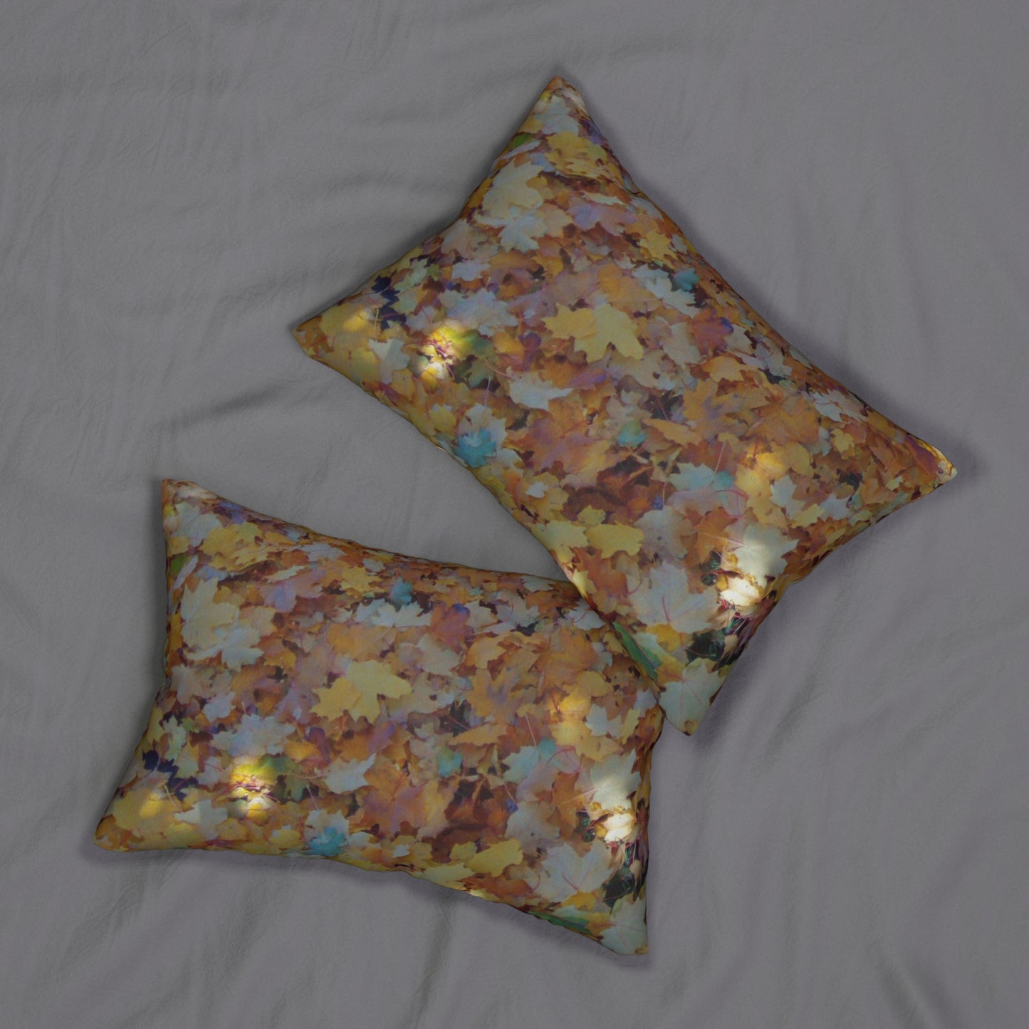 Autumn Maple Leaves Spun Polyester Lumbar Pillow