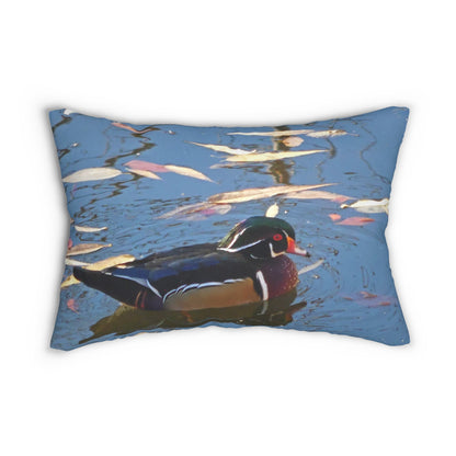 Autumn Wood Duck Spun Polyester Lumbar Pillow