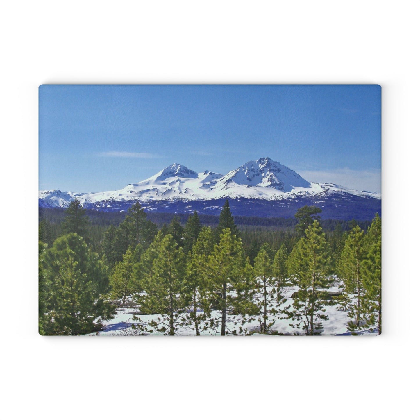 Winter Two Sisters Glass Cutting Board Hand Wash