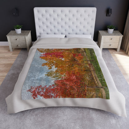 Autumn Serenity Shiny Crushed Velvet Blanket