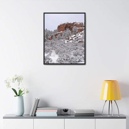 Winter Cliff Gallery Canvas Wraps Framed