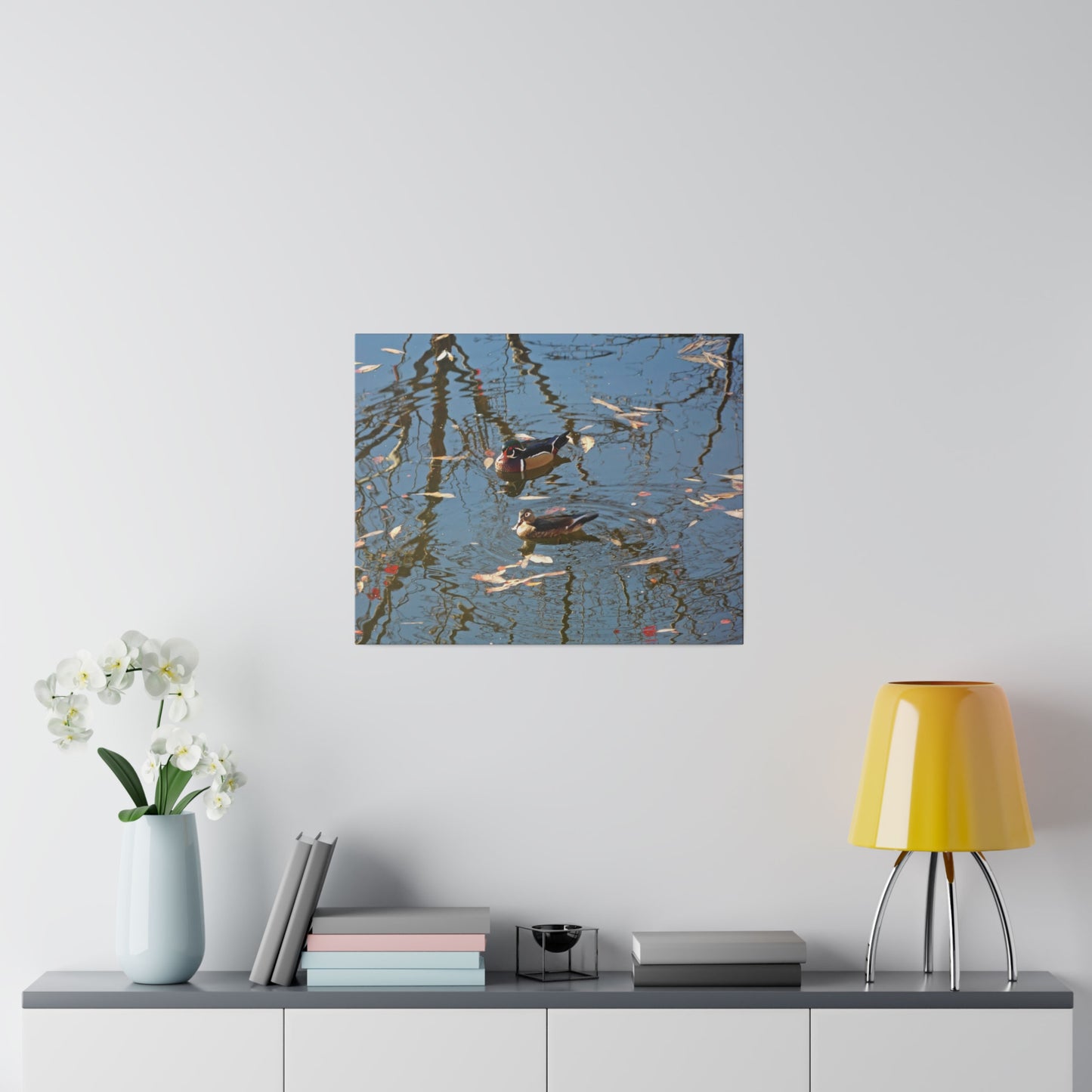 Wood Duck Couple Matte Canvas