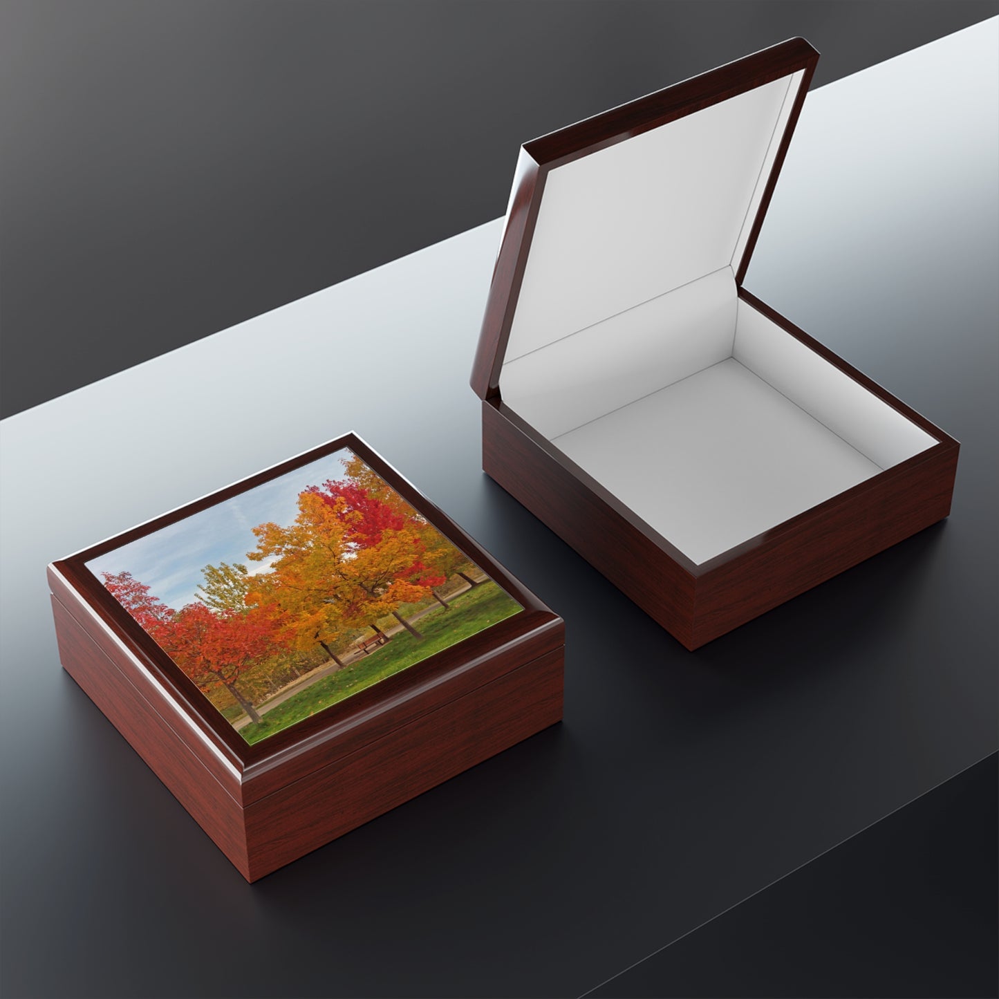 Autumn Serenity Jewelry Box ~ 7.24"
