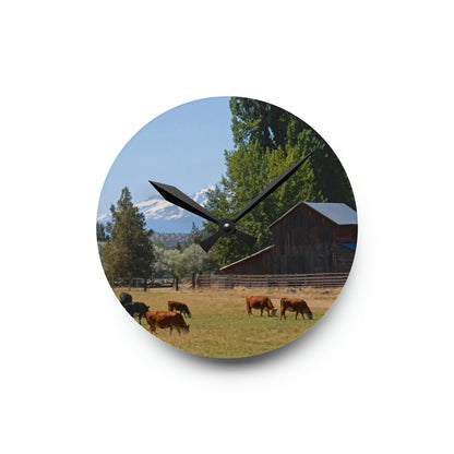 Picturesque Cattle Acrylic Wall Clock