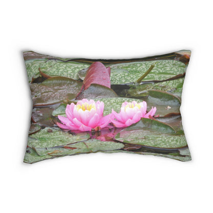 Water Lilies Spun Polyester Lumbar Pillow