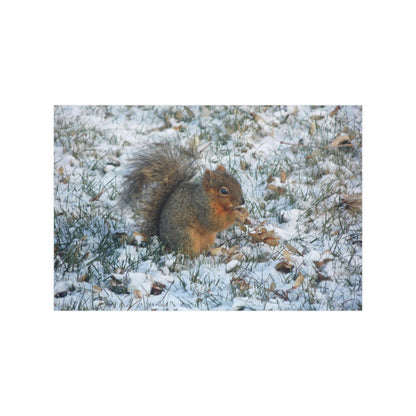 Winter Squirrel Satin Posters