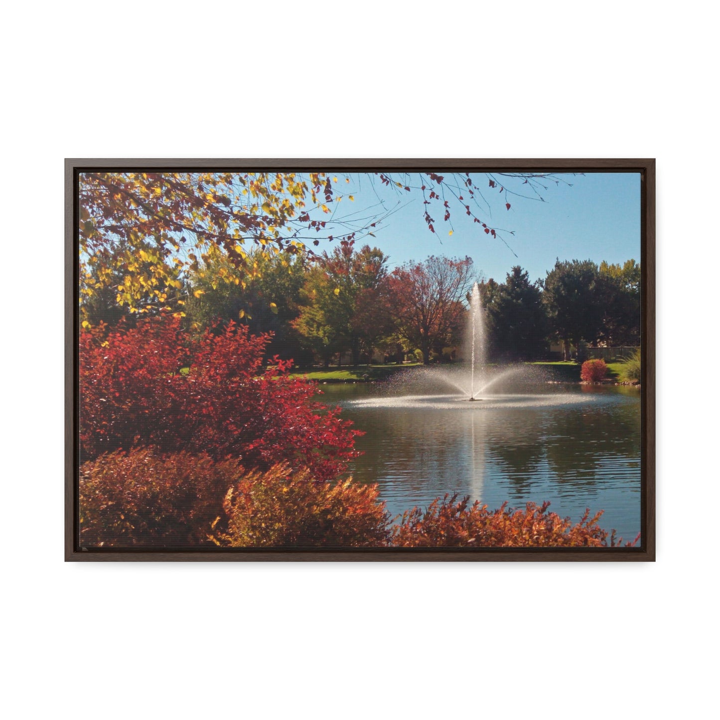 Autumn Fountain Gallery Canvas Wraps Framed