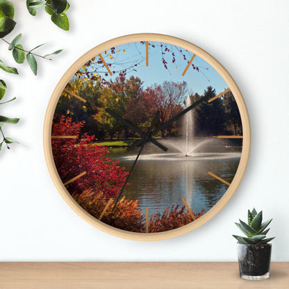 Autumn Fountain Wall Clock
