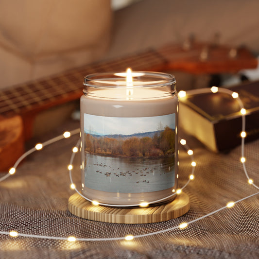 Autumn Pond with Geese Scented Soy Candle, 9oz