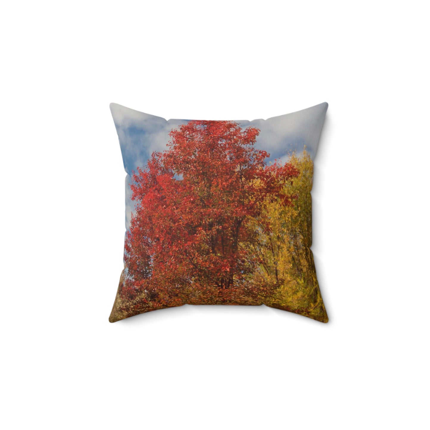 Autumn Sky Sherpa Spun Polyester Square Pillow