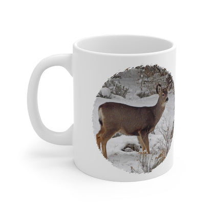 Snowy Deer Ceramic Mug 11oz