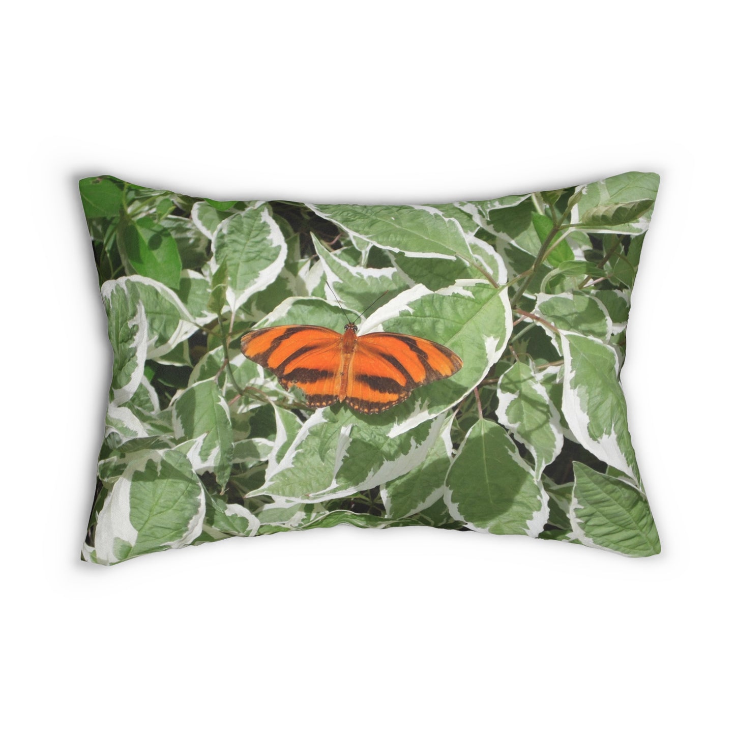 Leaves & Butterfly Spun Polyester Lumbar Pillow