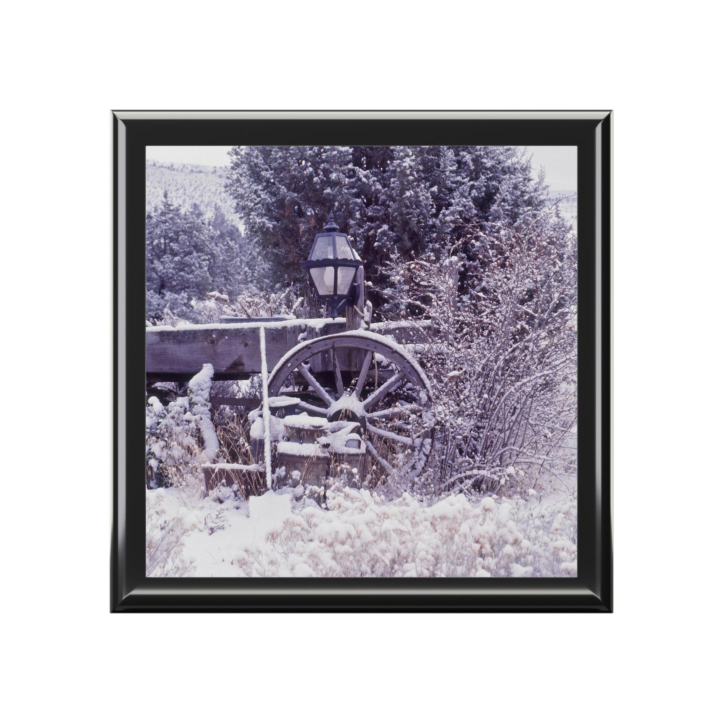 Vintage Winter Wagon Jewelry Box ~ 7.24"