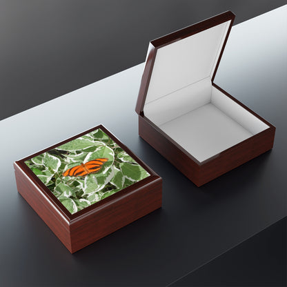 Leaves & Butterfly Jewelry Box ~ 7.24"