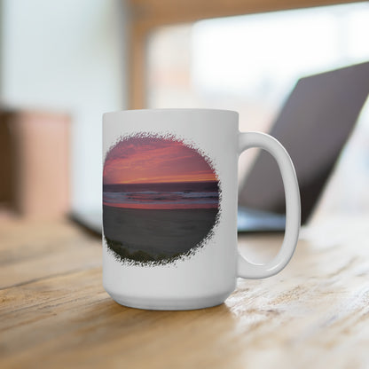Pink Ocean Sunset Ceramic Mug 15oz