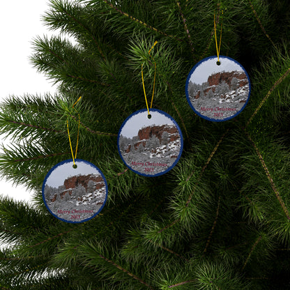 Winter Cliff Merry Christmas 2023 Ceramic Ornaments