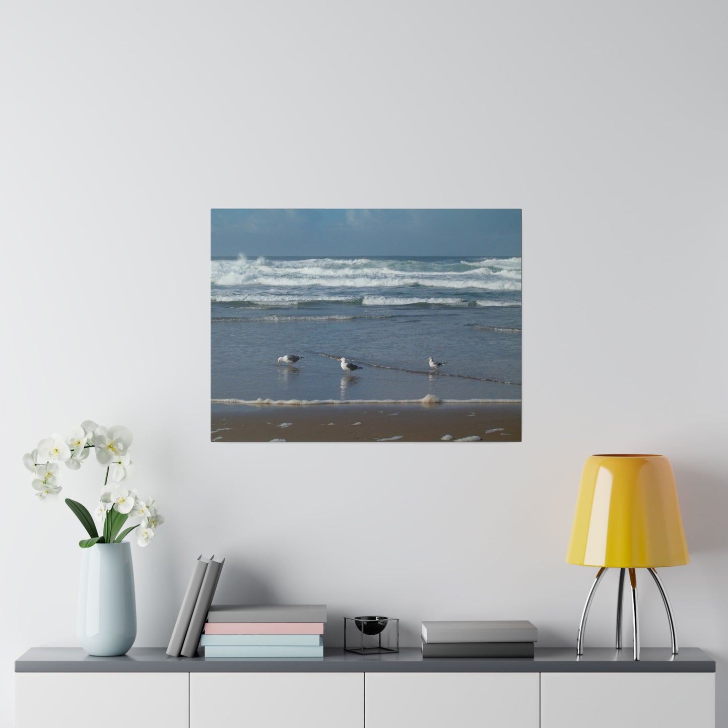 Seagulls and Waves Matte Canvas
