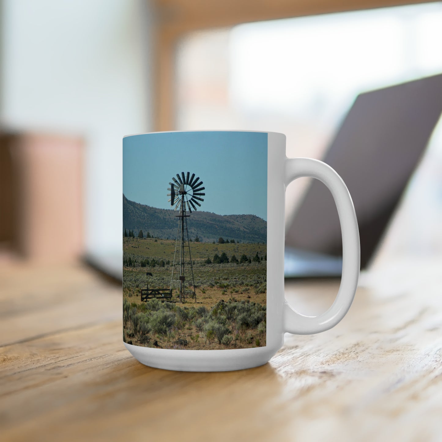 High Desert Windmill Ceramic Mug 15oz