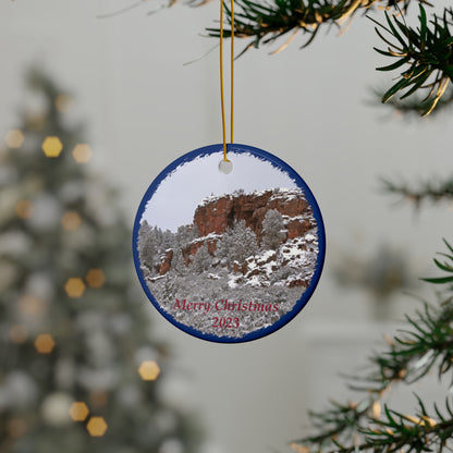 Winter Cliff Merry Christmas 2023 Ceramic Ornaments