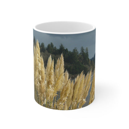Golden Coastal Pampas Ceramic Mug 11oz