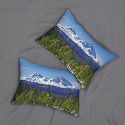 Winter Two Sisters Spun Polyester Lumbar Pillow