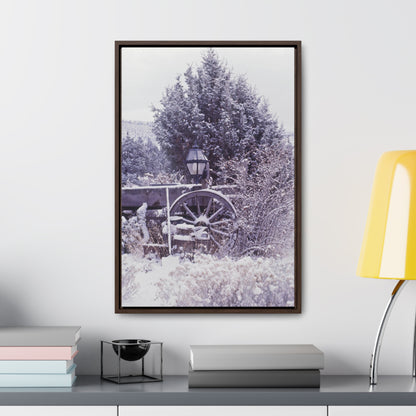 Vintage Winter Wagon Gallery Canvas Wraps Framed