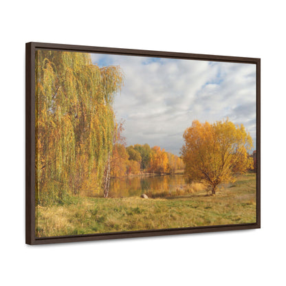 Golden Autumn Pond Gallery Canvas Wraps Framed