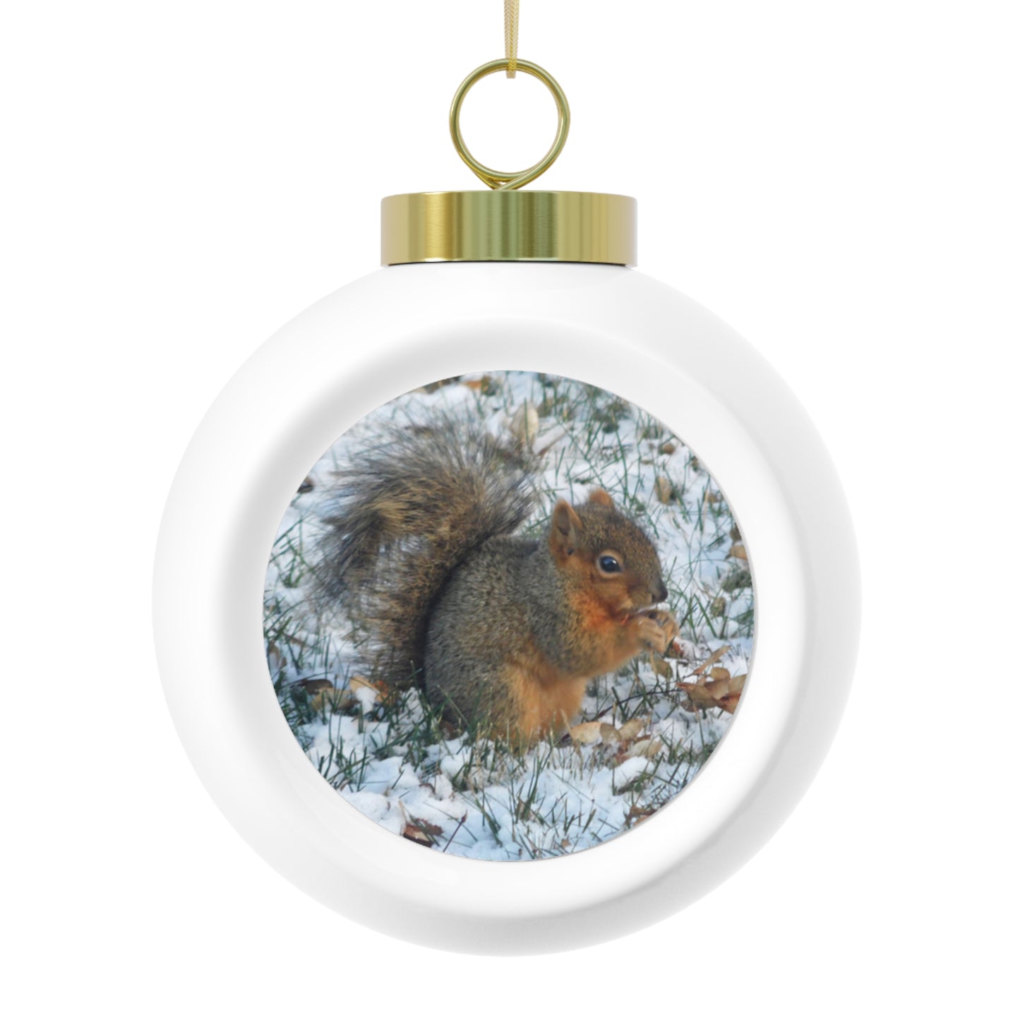 Winter Squirrel Christmas Ball Ornament