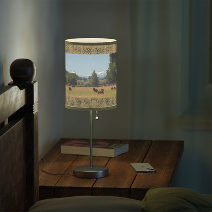 Picturesque Cattle Lamp on a Stand