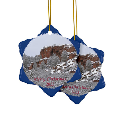 Winter Cliff Merry Christmas 2023 Ceramic Ornaments