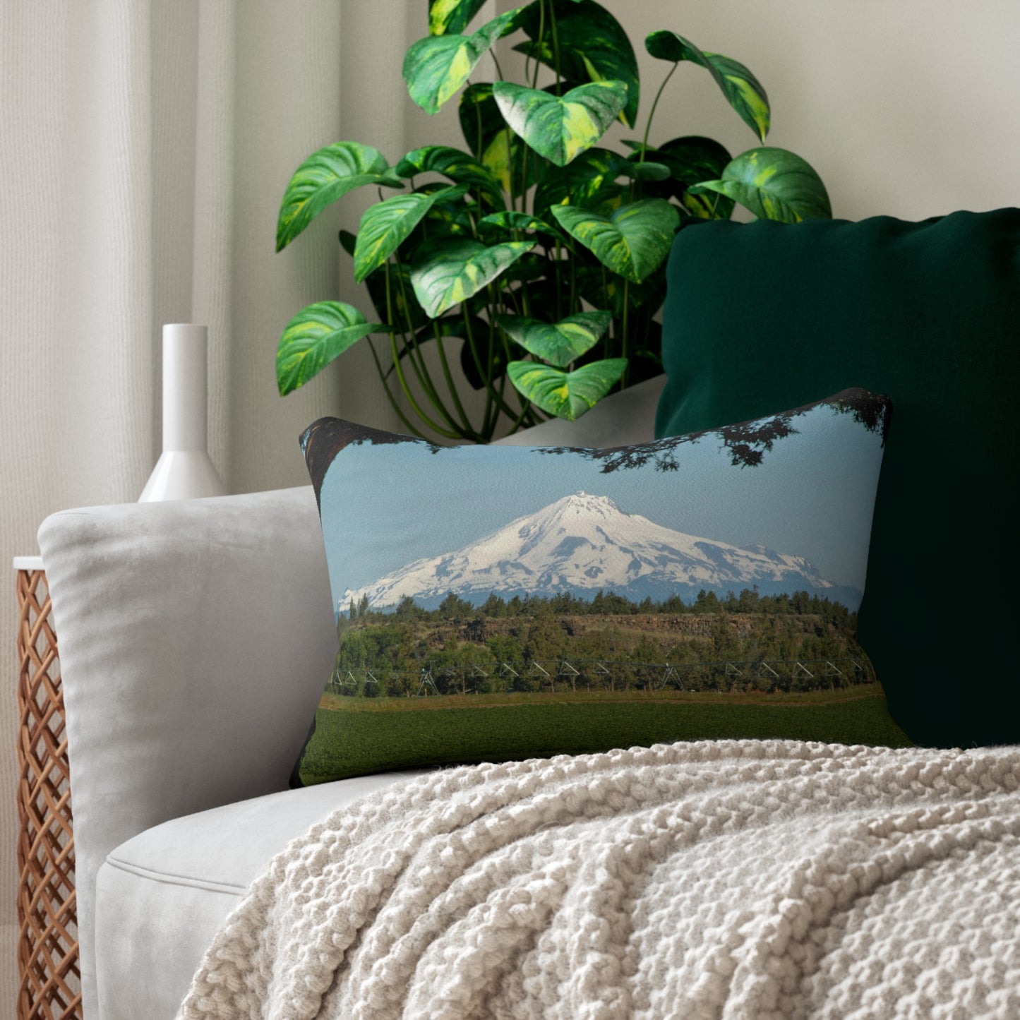 Juniper Framed Mountain Spun Polyester Lumbar Pillow