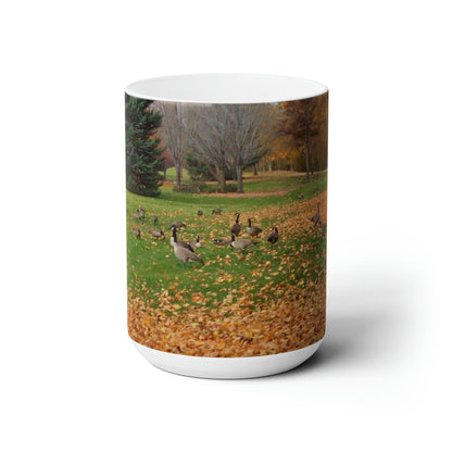 Autumn Geese Ceramic Mug 15oz