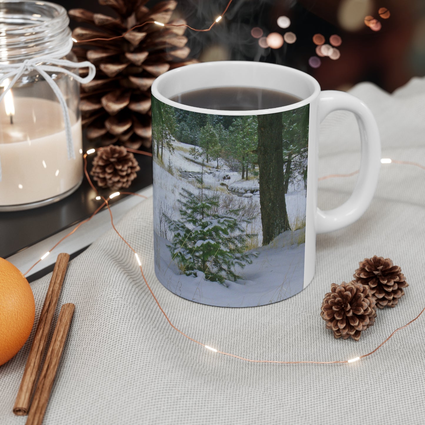 Christmas Tree Creek Ceramic Mug 11oz