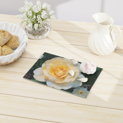 Cream Rose Cutting Board Dishwasher Safe