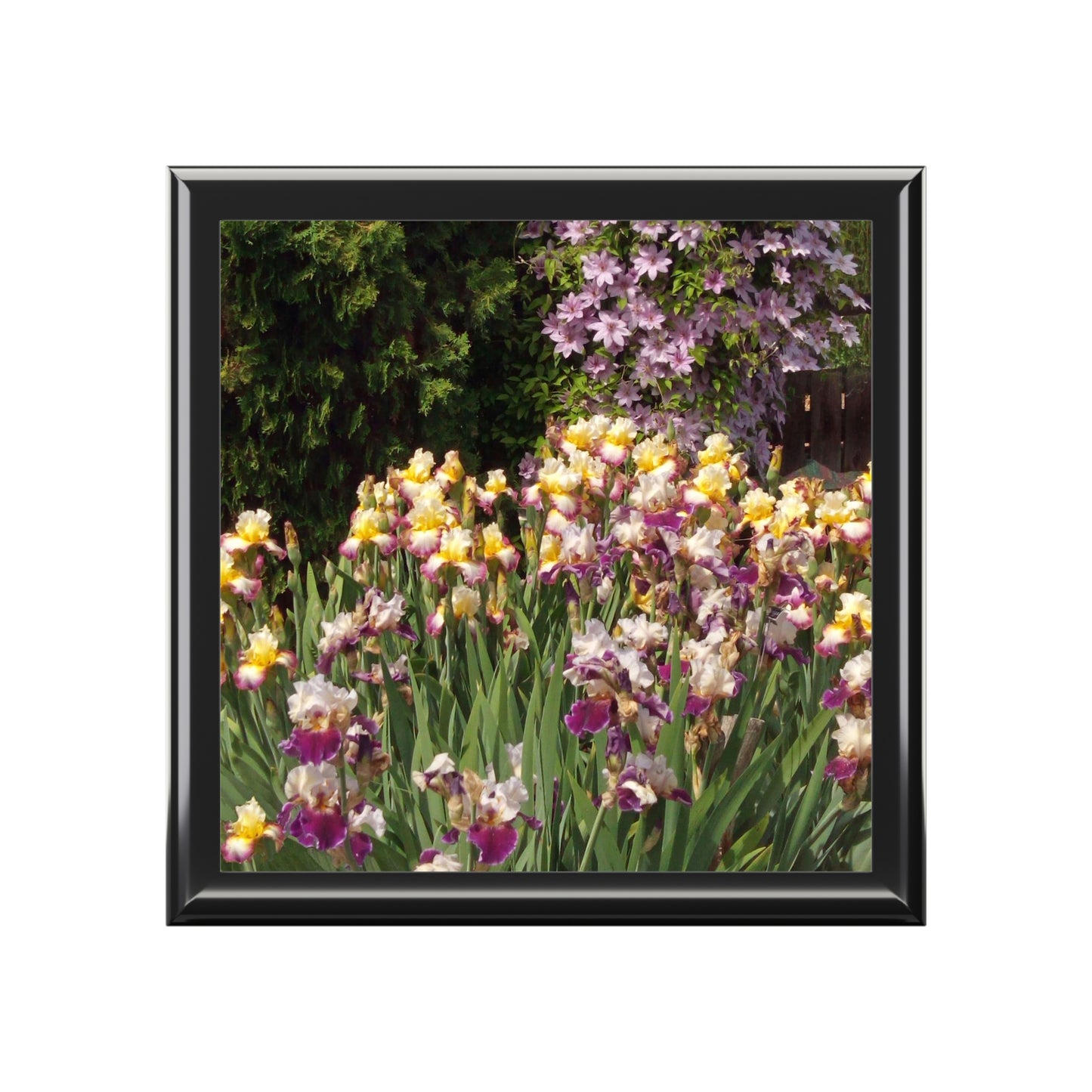 Sunny Iris Garden Jewelry Box ~ 7.24"