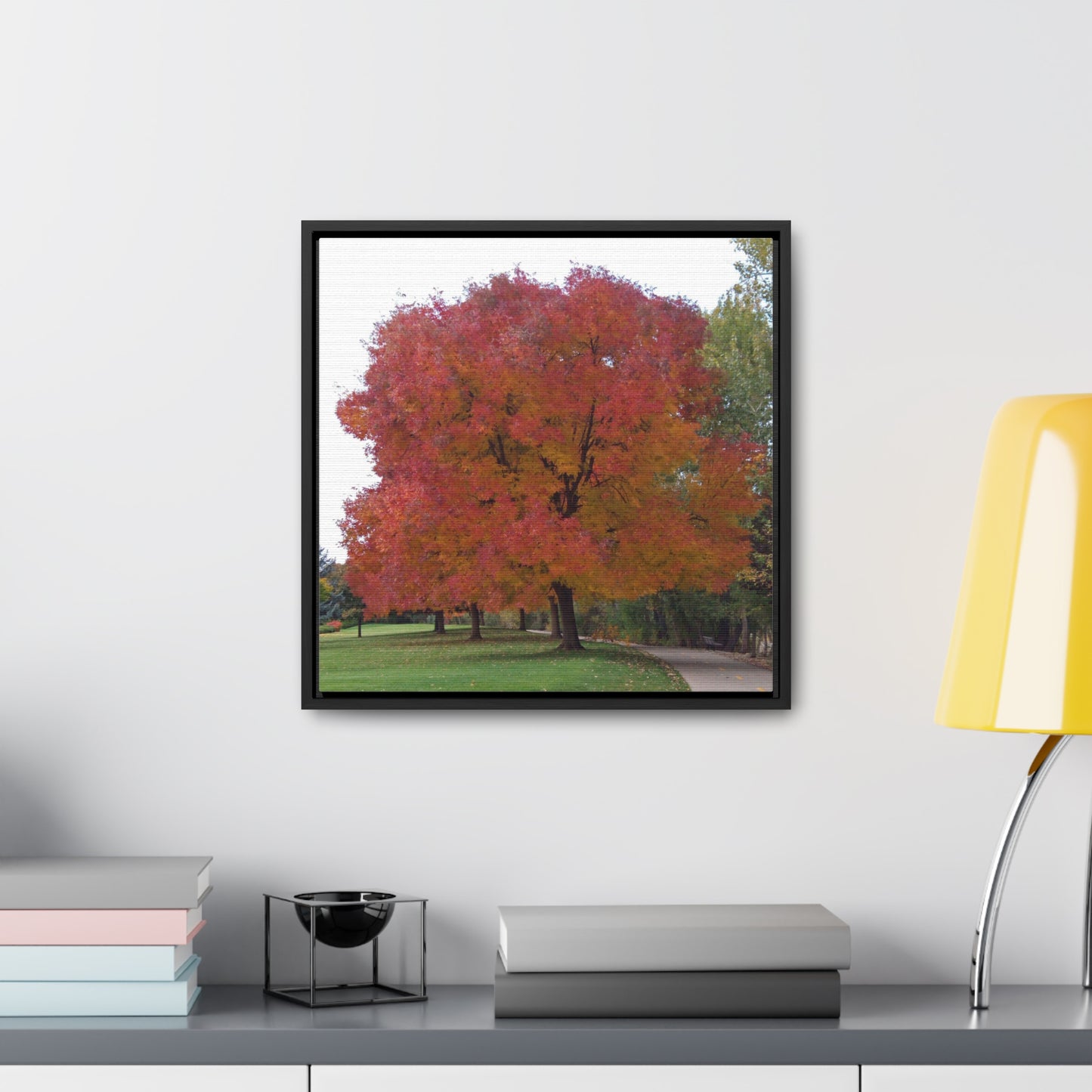 Autumn Tree Mid Fall Gallery Canvas Wrap Square Framed