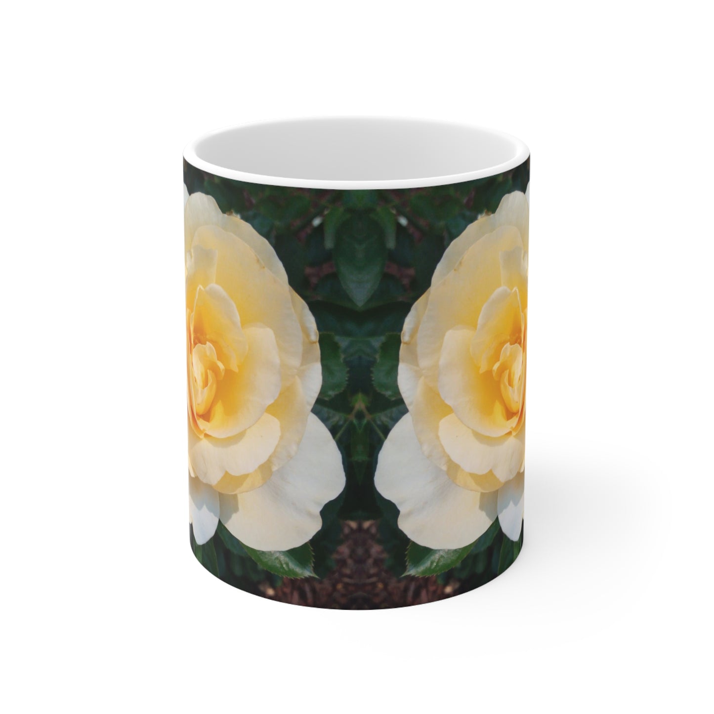 Cream Rose Ceramic Mug 11oz