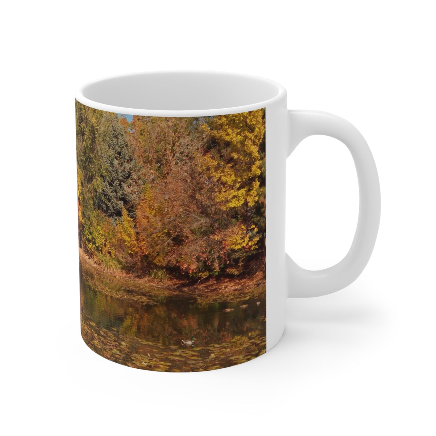 Autumn Duck Pond Ceramic Mug 11oz