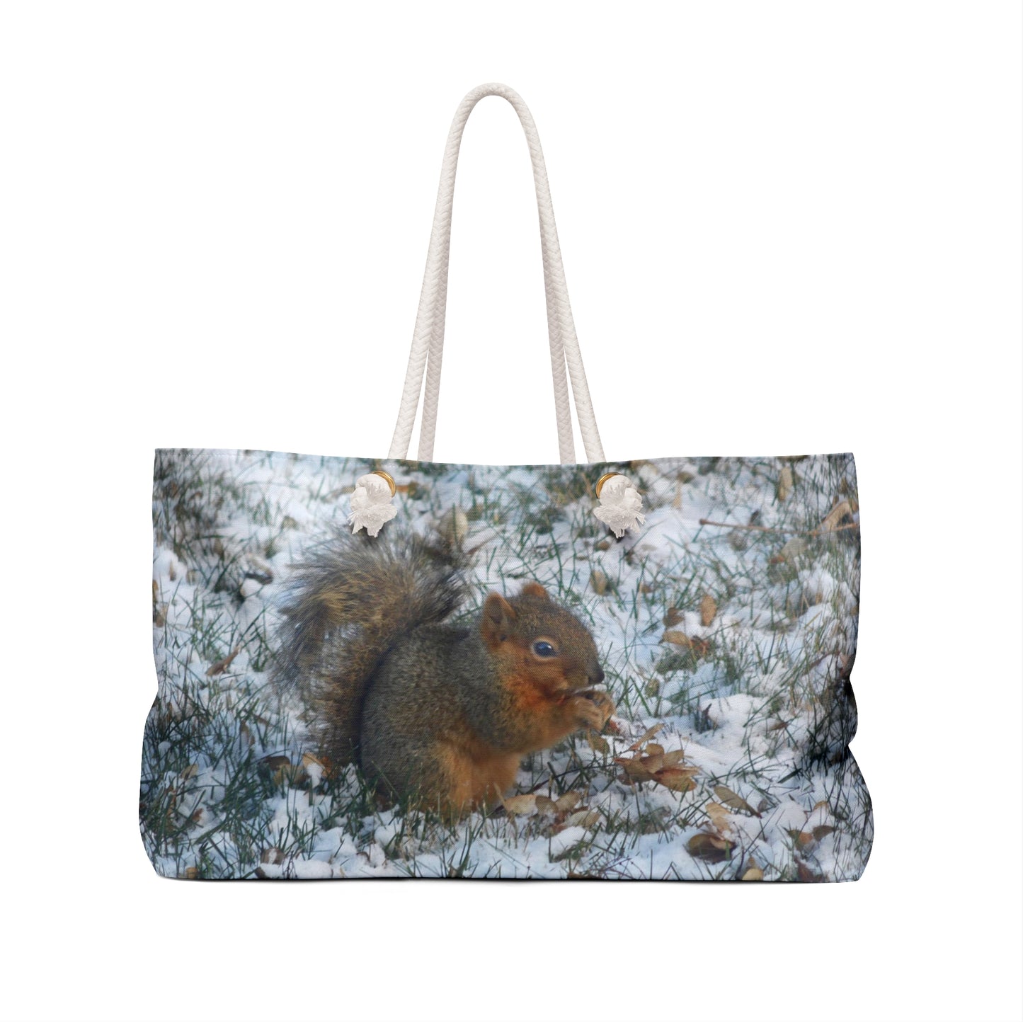Winter Squirrel Weekender Bag