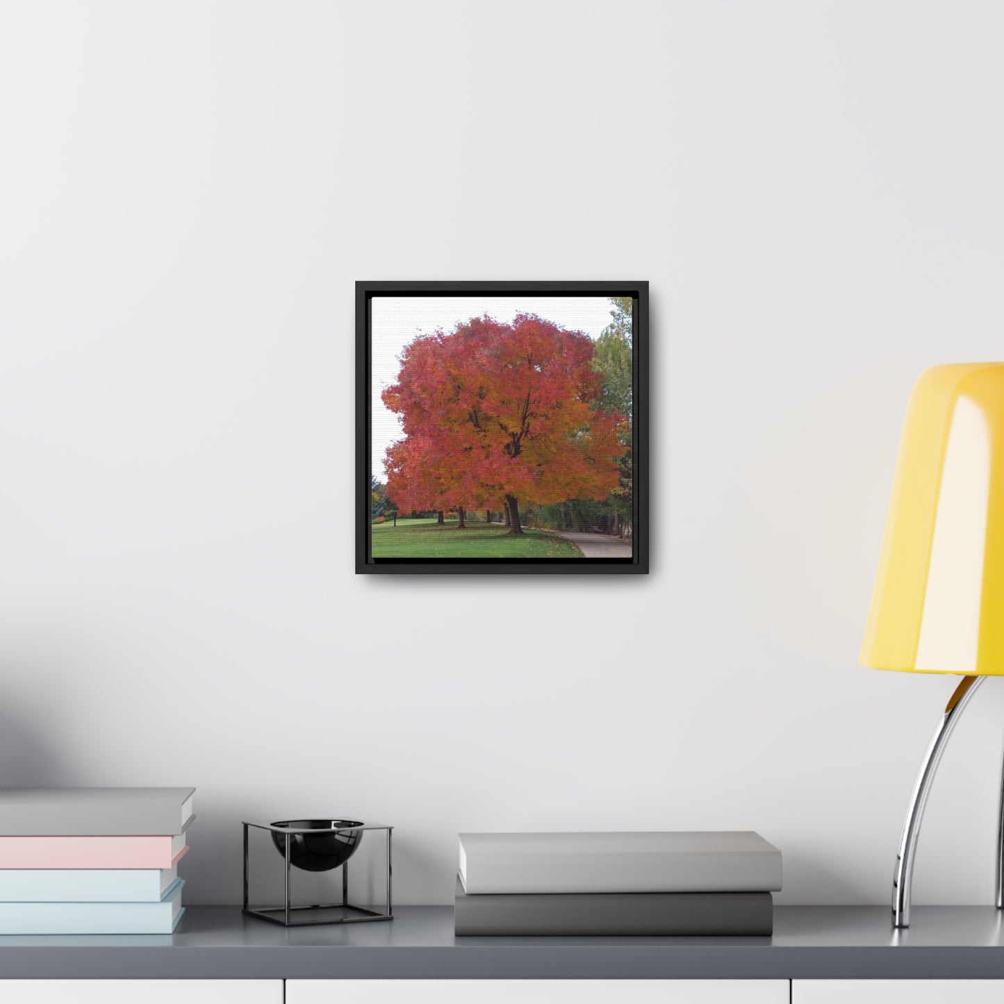 Autumn Tree Mid Fall Gallery Canvas Wrap Square Framed