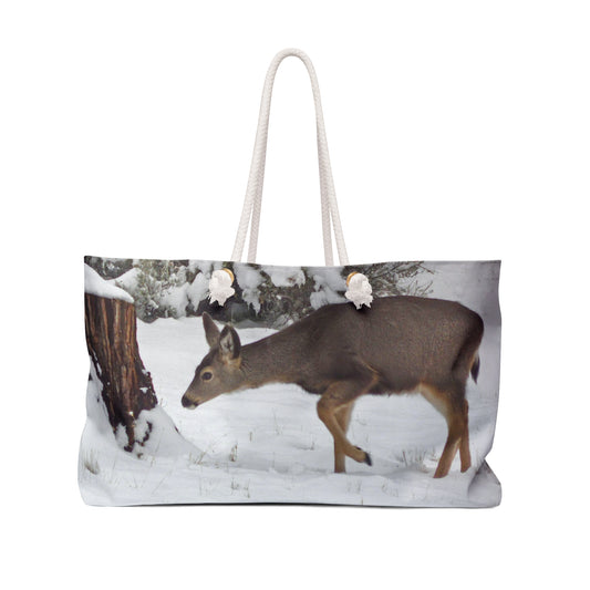 Winter Deer Weekender Bag