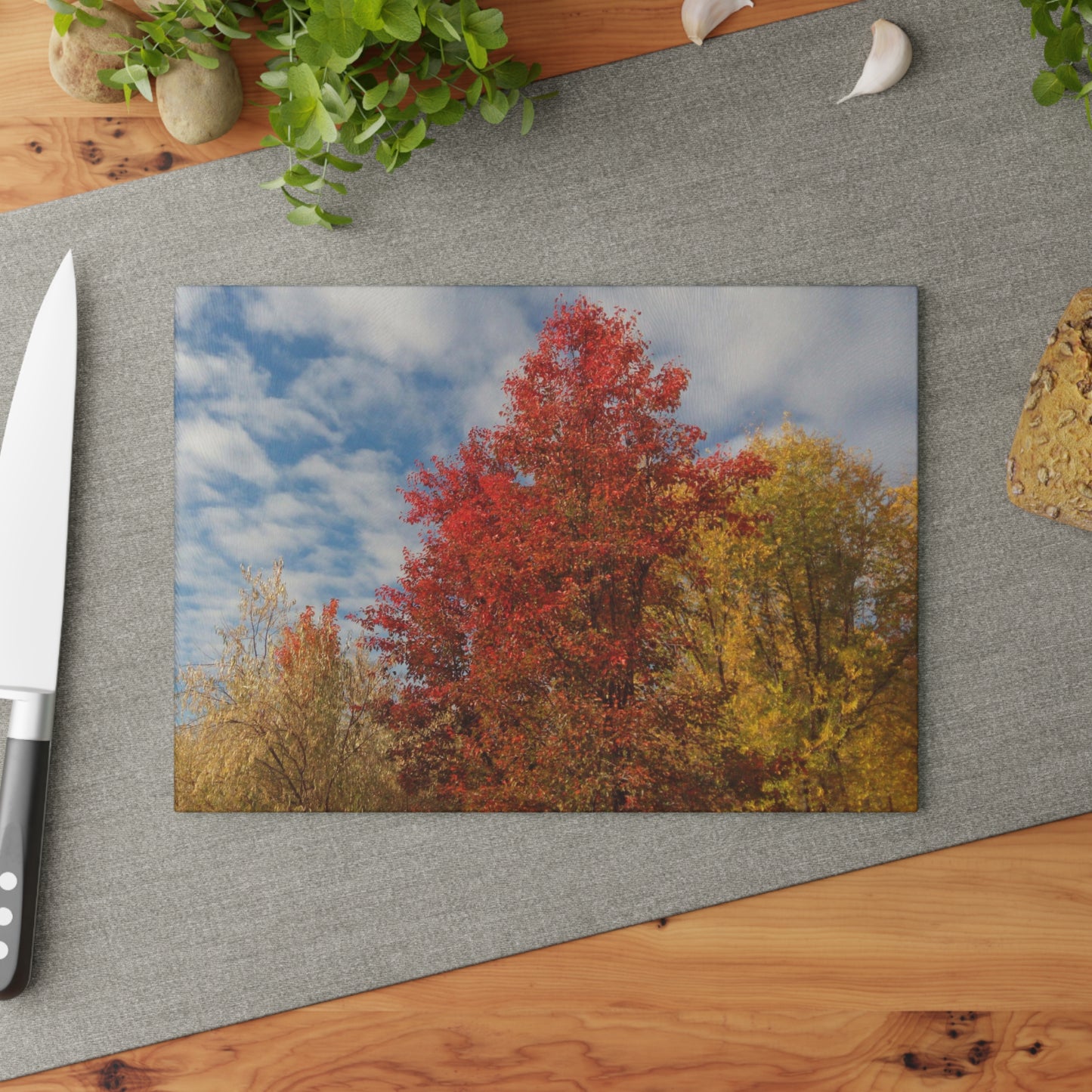 Autumn Sky Glass Cutting Board Hand Wash