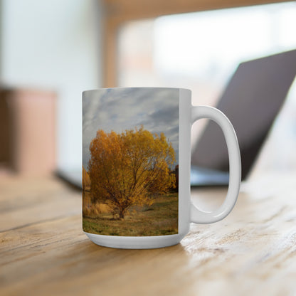 Golden Autumn Pond Ceramic Mug 15oz